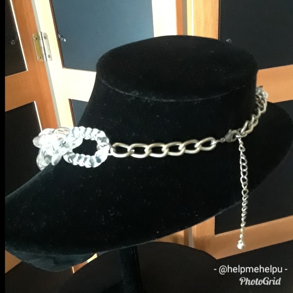 VERY CUTE CLEAR CHUNKY HEART Necklace & Earrings!! - Picture 3 of 6